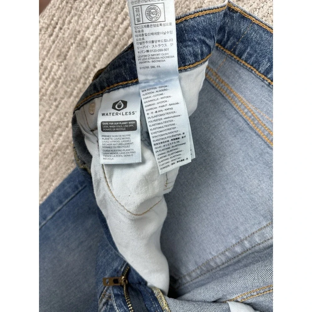 Levis 505 Jeans Mens 38x32 Regular Straight Stretch Blue Medium Wash Denim